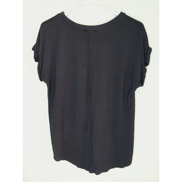 Rebel Society Black T Shirt Cuffed Short Sleeves Mens Small Neutral Minimalist - Picture 4 of 6